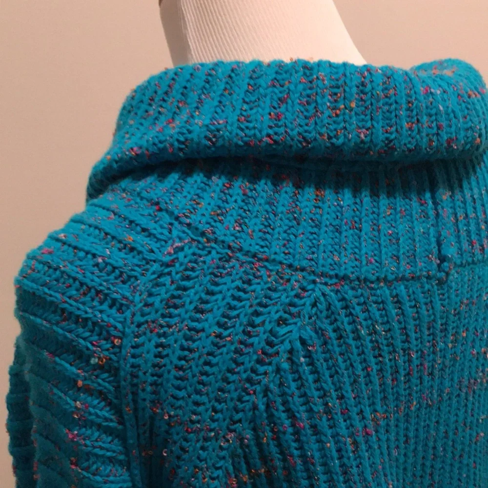 Free People Blue Cowl Neck Sweater - Picture 7 of 11